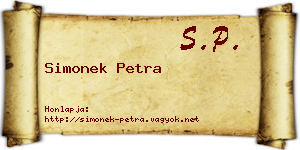 Simonek Petra névjegykártya